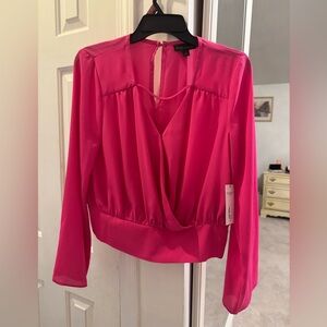 BOLD elements Vibrant Pink Wrap Blouse